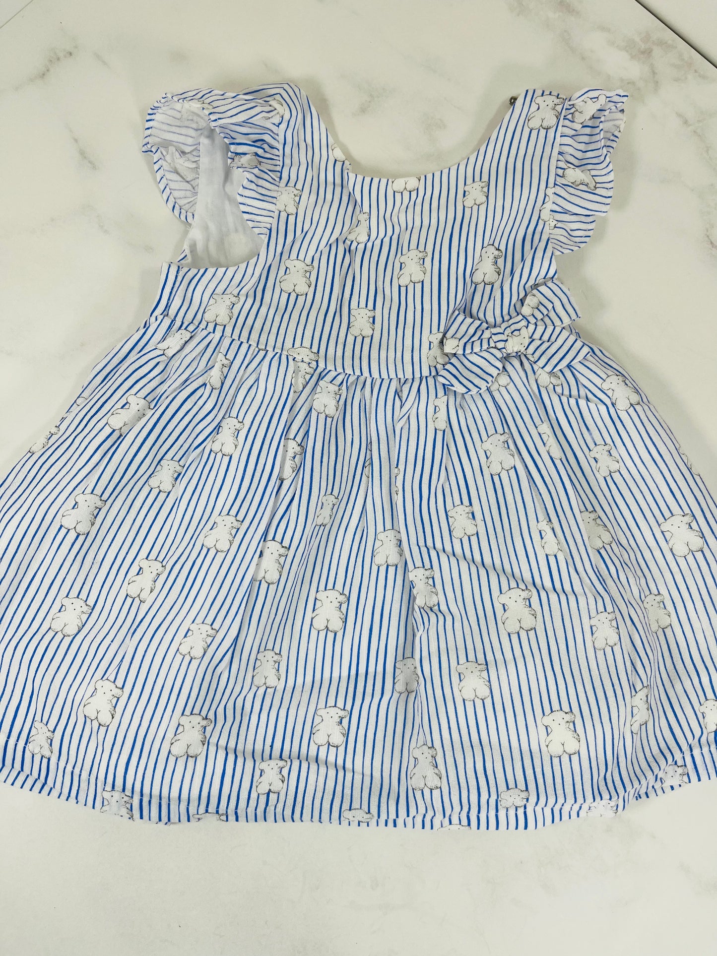 Vestido TOUS azul y blanco 12m