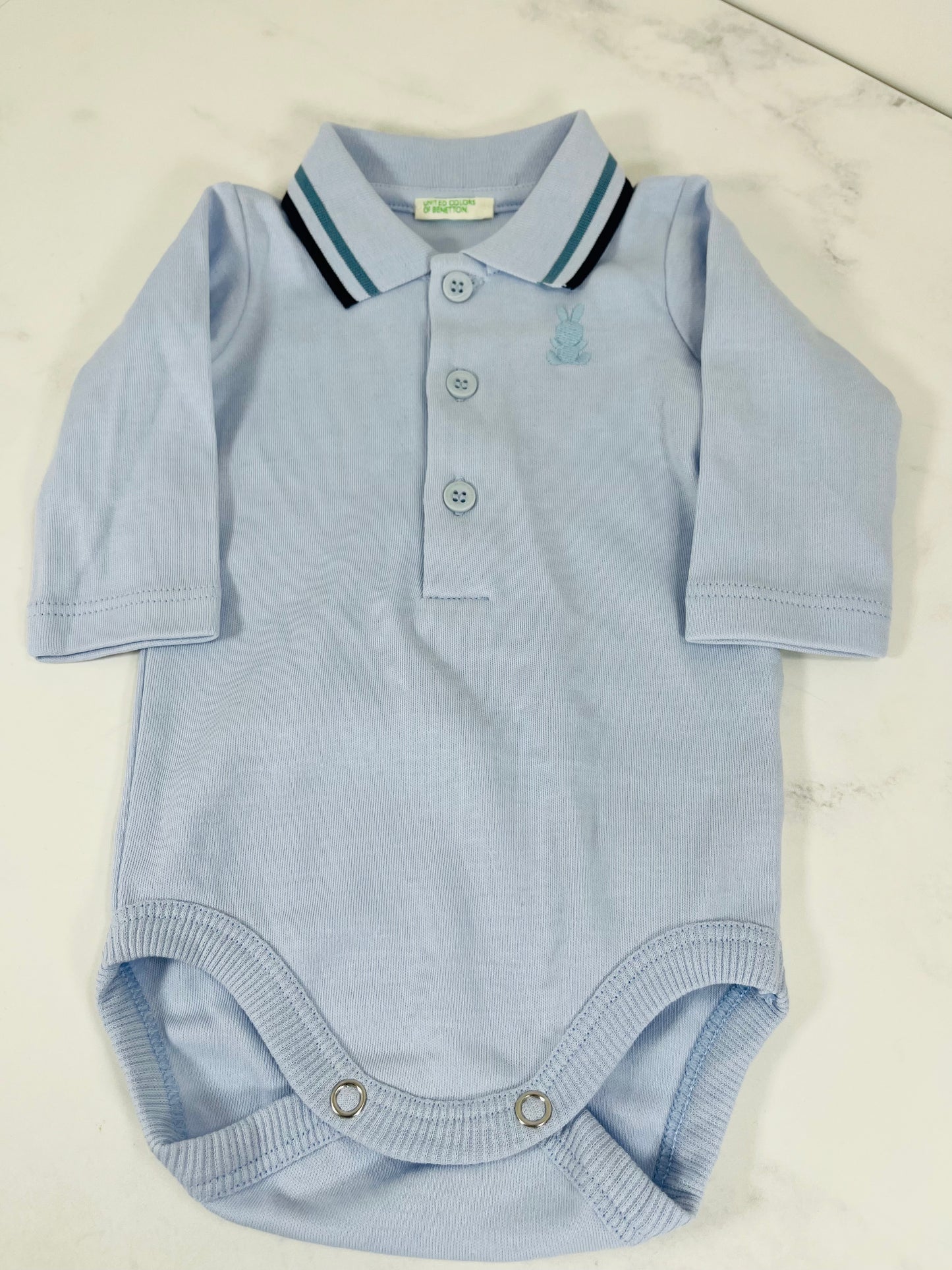 BENETTON Body azul claro 0/1 mes